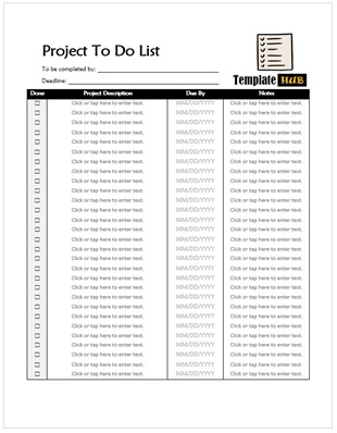 Project To Do List Template 07