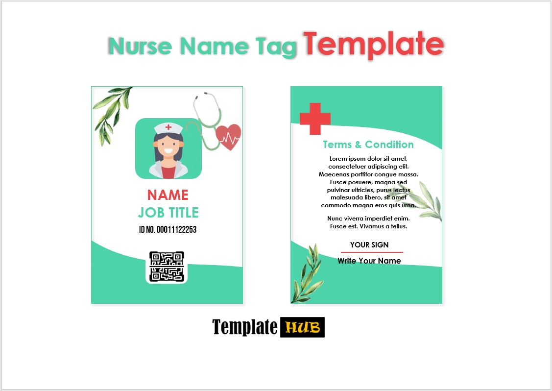 Nurse Name Tag Template